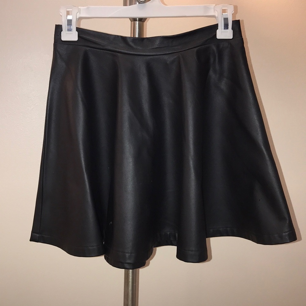 Black leather skirt